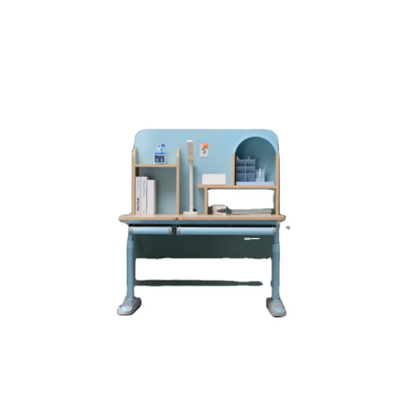 Accord with human body engineering can lift the multi-function children myopia prevention health study solid wood table