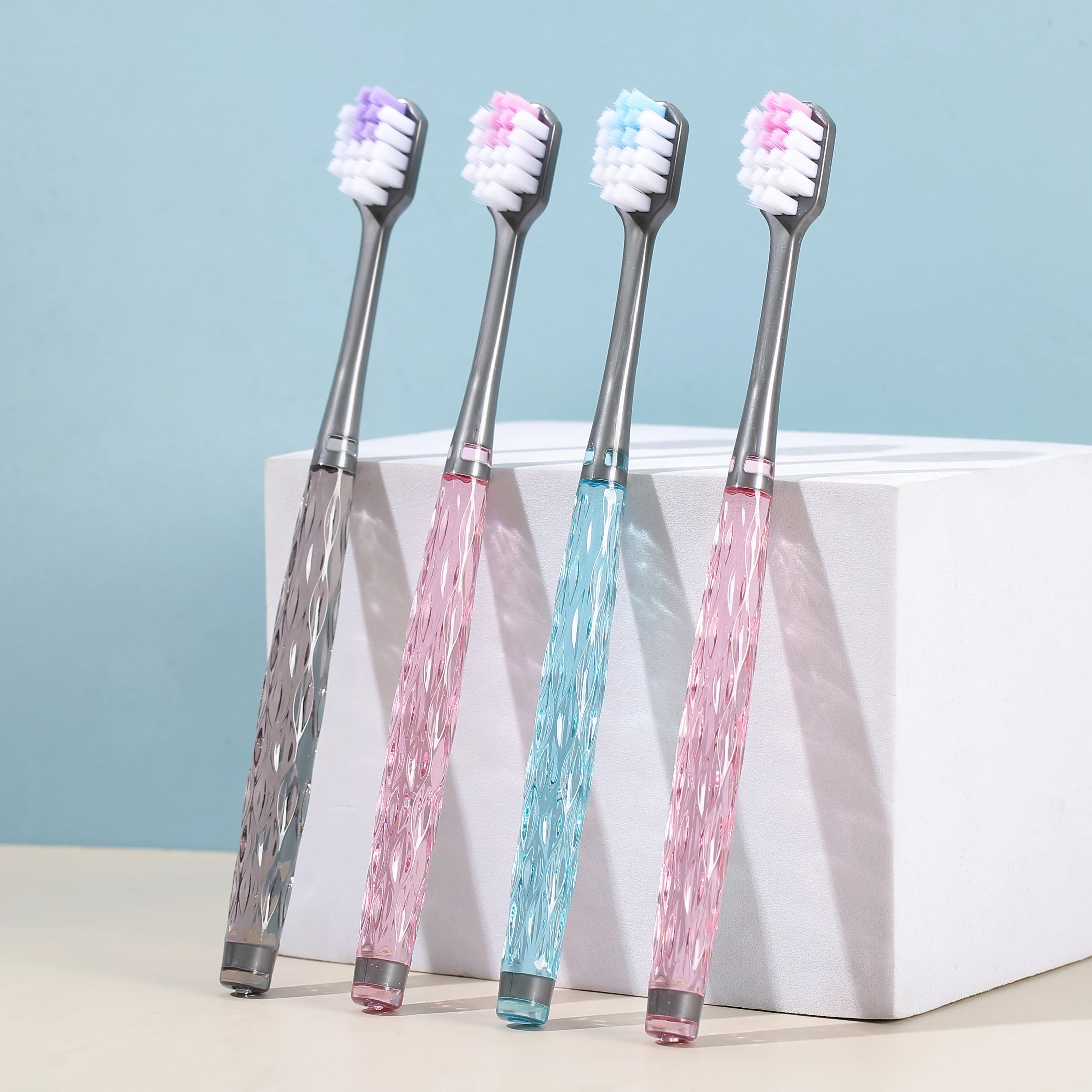 Internet sensation coloured soft-bristled gum care adult home use high value superb crystal diamond toothbrush