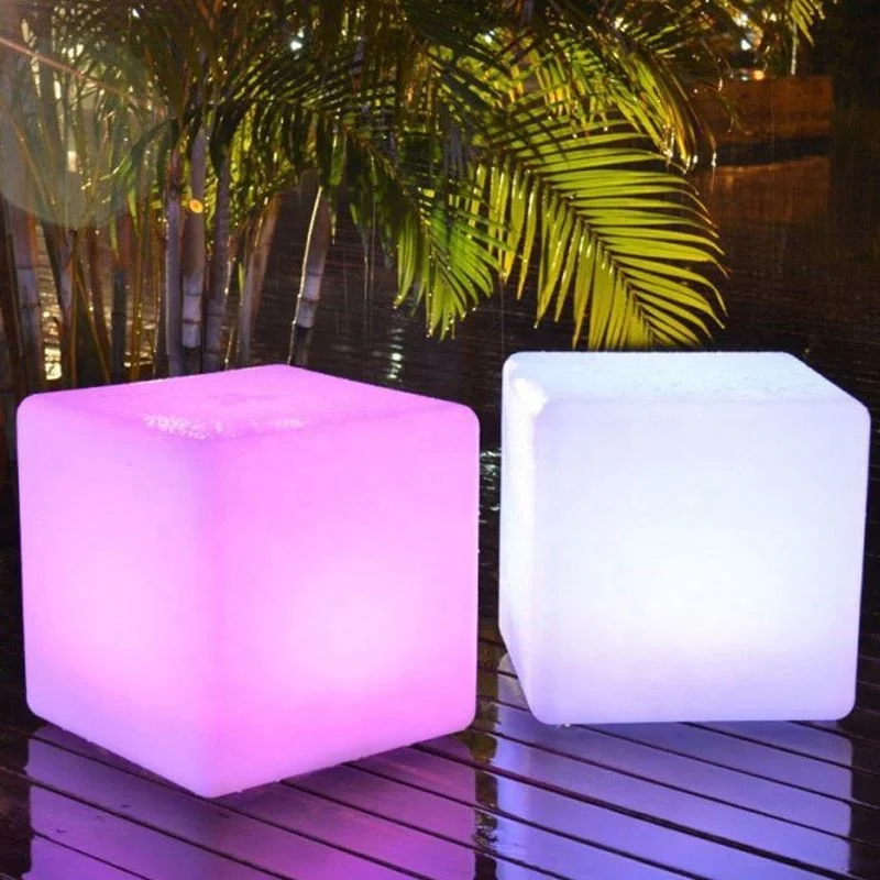 outdoor waterproof charging luminous chair bar furniture led cube 40 cm patio party table event plastic sofa lighting cubes
