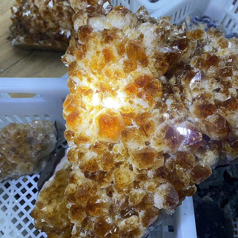 high quality citrine cluster ornament natural healings crystal cluster for fengshui home decor