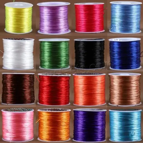 Оптовая продажа, Хрустальная эластичная нить для изготовления ювелирных изделий, 0,8x0,3 мм, 60 м/катушка 1409756