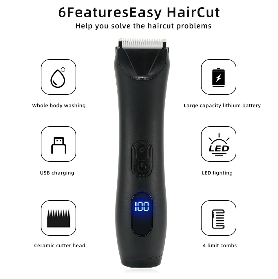 OEM Washable Body Trimmer for Men Hair removal Epilator Shaver Body Groomer Beard Grooming Kit Nose Hair Trimmers