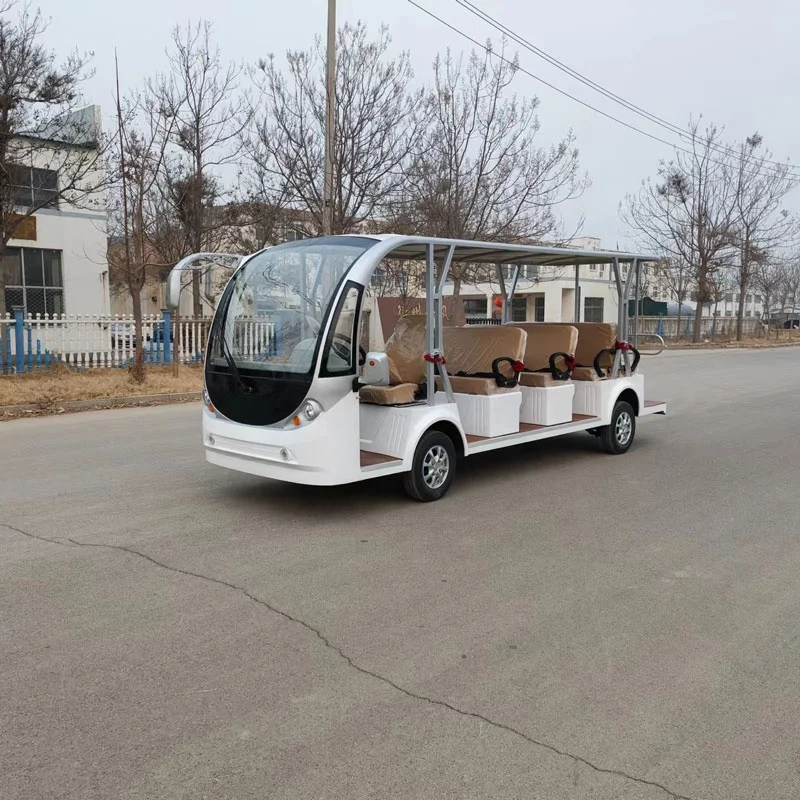 4 rows 14 seaters quality electric sightseeing car maintenance free 4 wheels with big rear mirror