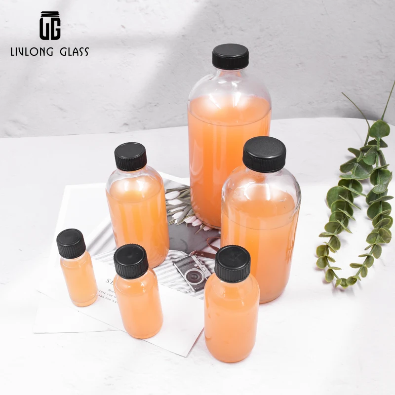 factory direct sales15ml 30ml 60ml 120ml 240ml 480ml clear transparent boston round glass bottles