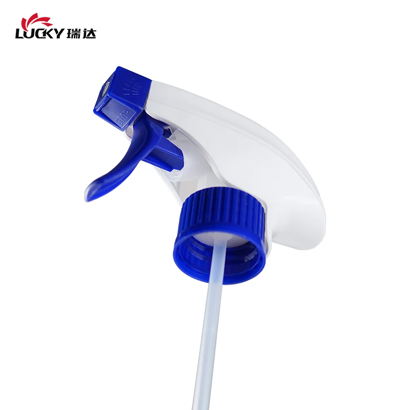 Manufacturer Custom 28mm Blue White Double Cover Foam Spray Head Nozzle Oil Cleaning Plastic Foam Trigger Sprayer