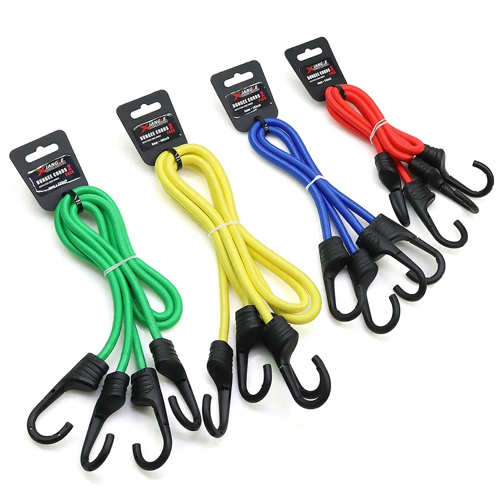 2 Pack Green Red Blue Multi Color Wear Resistant Bungee Cords Set