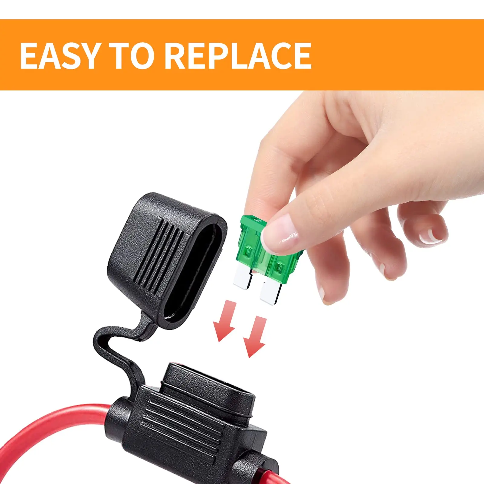 Yigao Inline Fuse Holder 12 AWG 10 Pack Automotive Replacement Fuse Holder with 30A ATC/ATO Blade Fuse