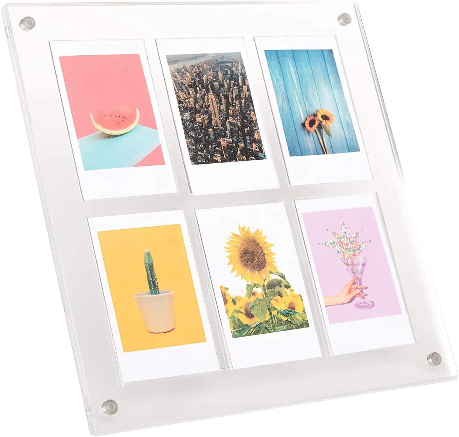 8x8 Acrylic Photo Frame with Insert Mini Display Magnetic Back and Stand