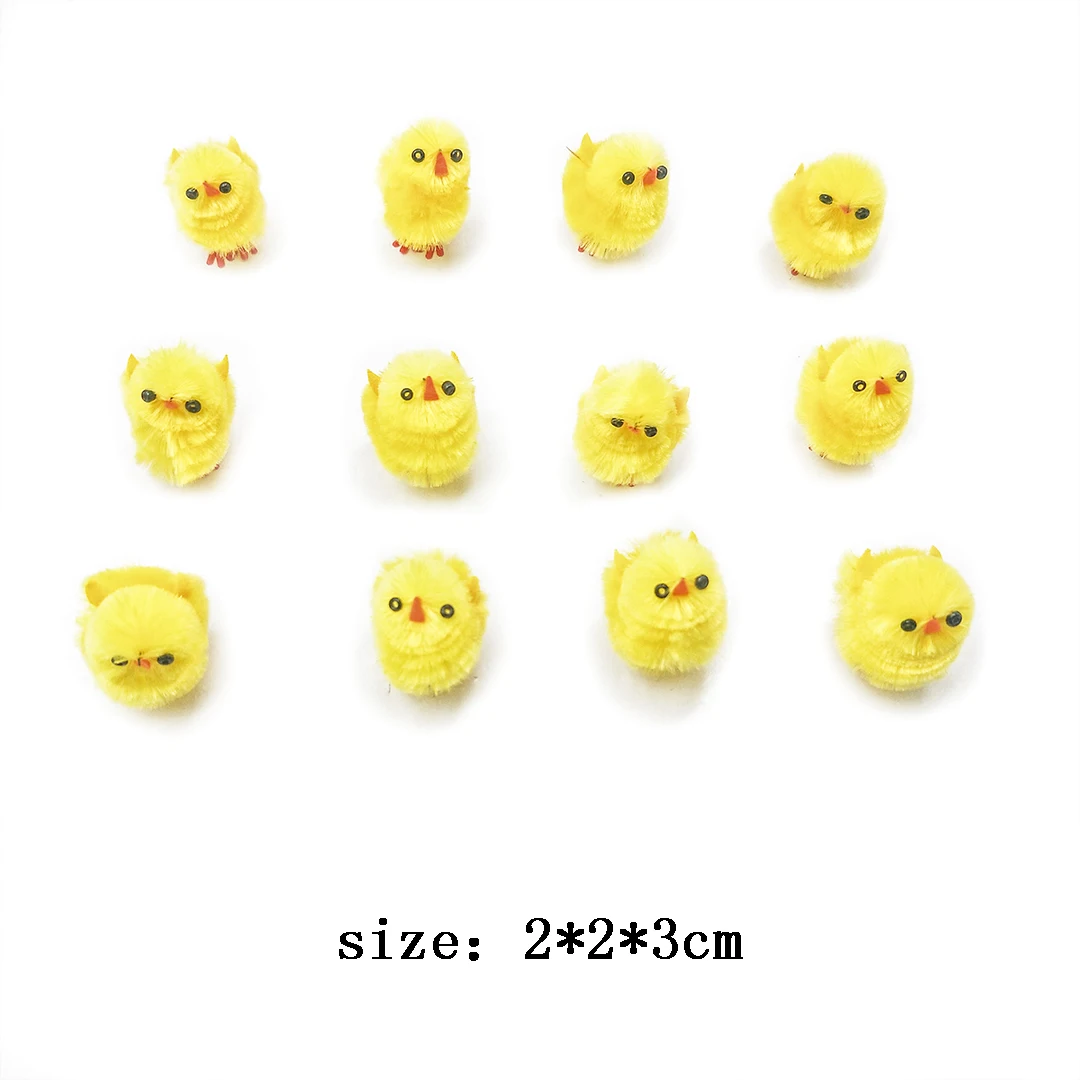 36 PCS furry Easter chicken set Cute colorful Easter chicken Party gifts Kids Easter Egg Bonnet Decoration