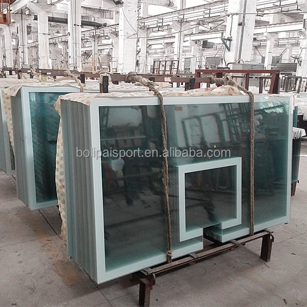 Standard Tempered Glass Basketball Board FIBA Basketball Pole And Backboard For Competition