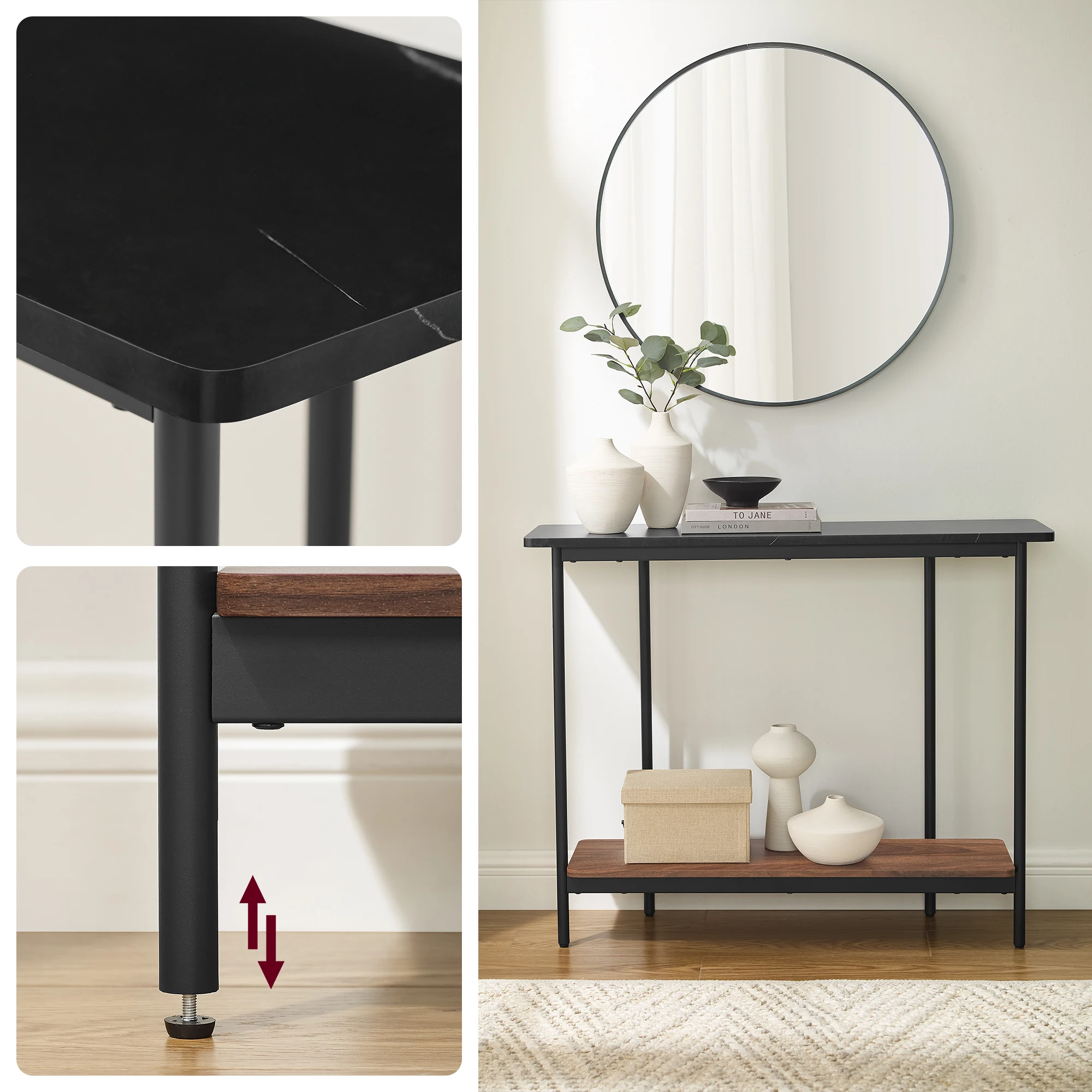 VASAGLE Hallway Black Narrow Sofa Table Living Room Decorating entry tables Console Table