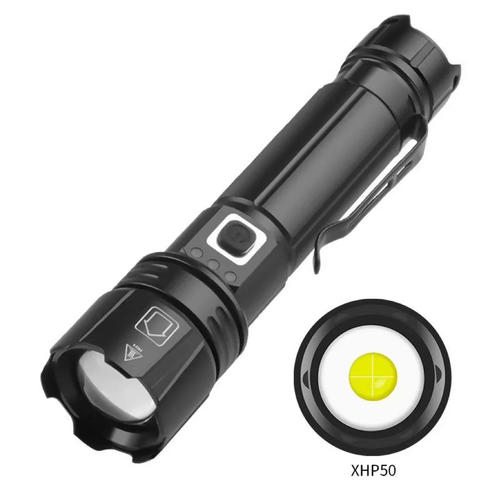 JF XHP70 LED высокой мощности USB зарядка дисплей питания телескопический зум P70 фонарик