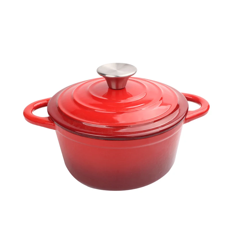 24cm Cast Iron Enamel Casserole Dish for Home Kitchen Cooking Oven Induction Stove and Gas Used for Baking