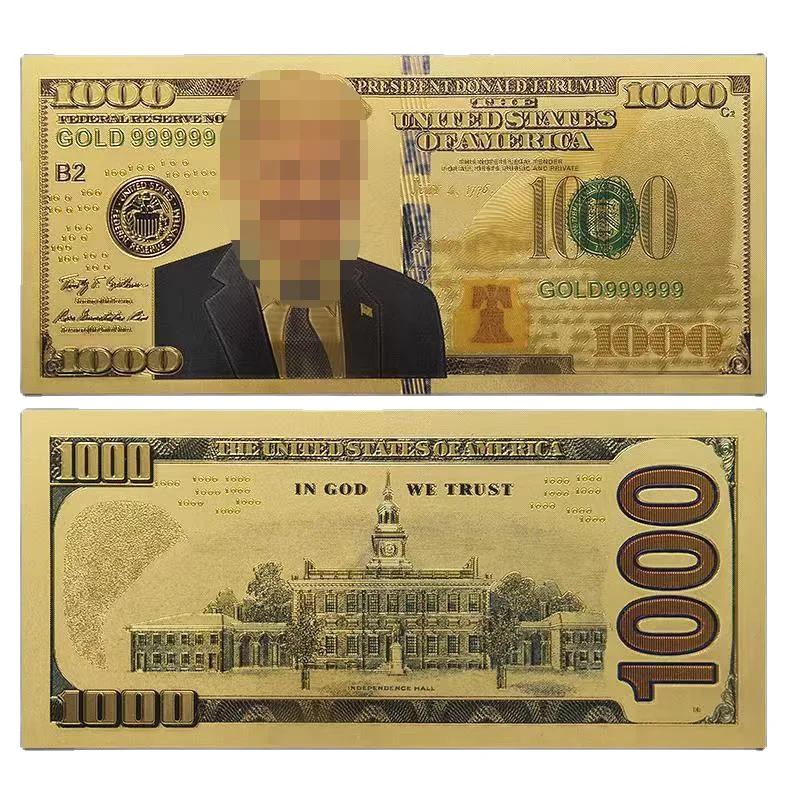 Лучшая цена США 100 доллар золотая банкнота золото 999999 код американская для