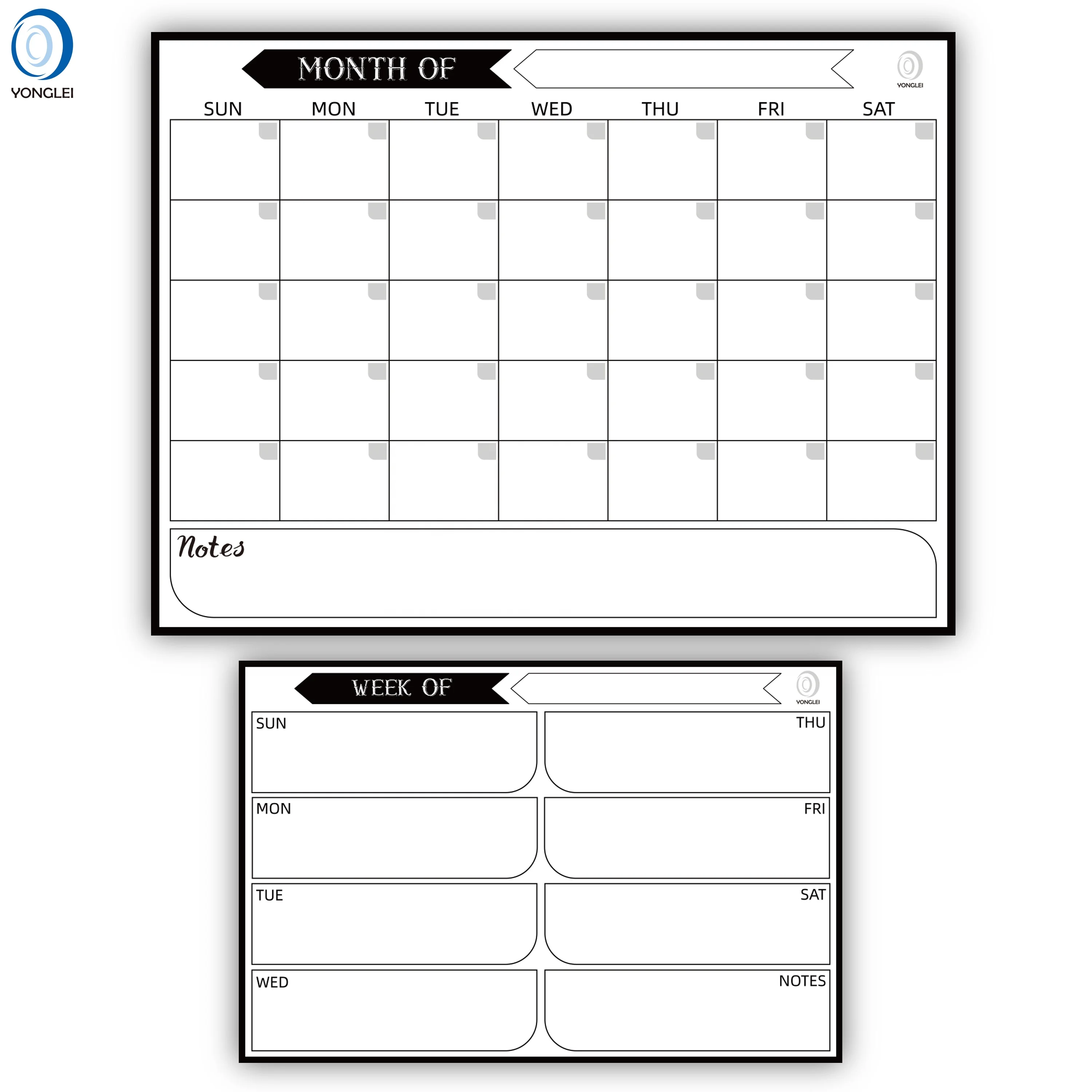 
10.3P-4 Calendar board dry erase magnetic for fridge 