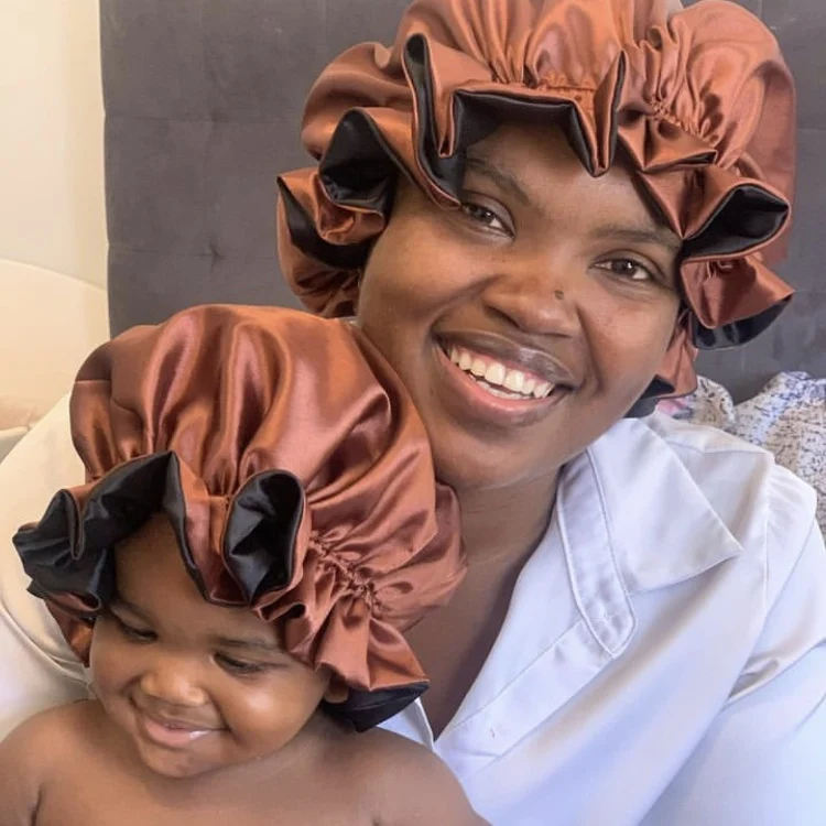 adjustable satin bonnets high quality double layer silk hair bonnet woman fashion reversible bonnets sleeping cap women satin