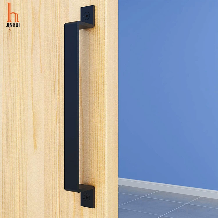 Barn Door Handles Black 12 inch Solid Steel Gate Handle Pulls for Sliding Barn Doors
