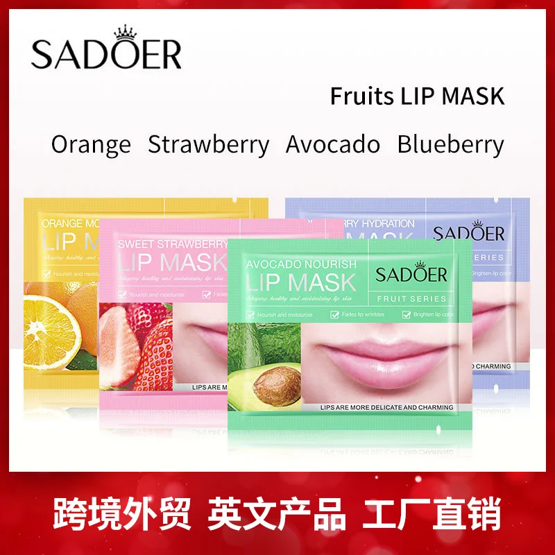 Wholesale Hydrate Plump Crystal Lip Care Pads Mask Moisturizing Fruit Pink Sleeping Hydrogel Collagen Lip Mask