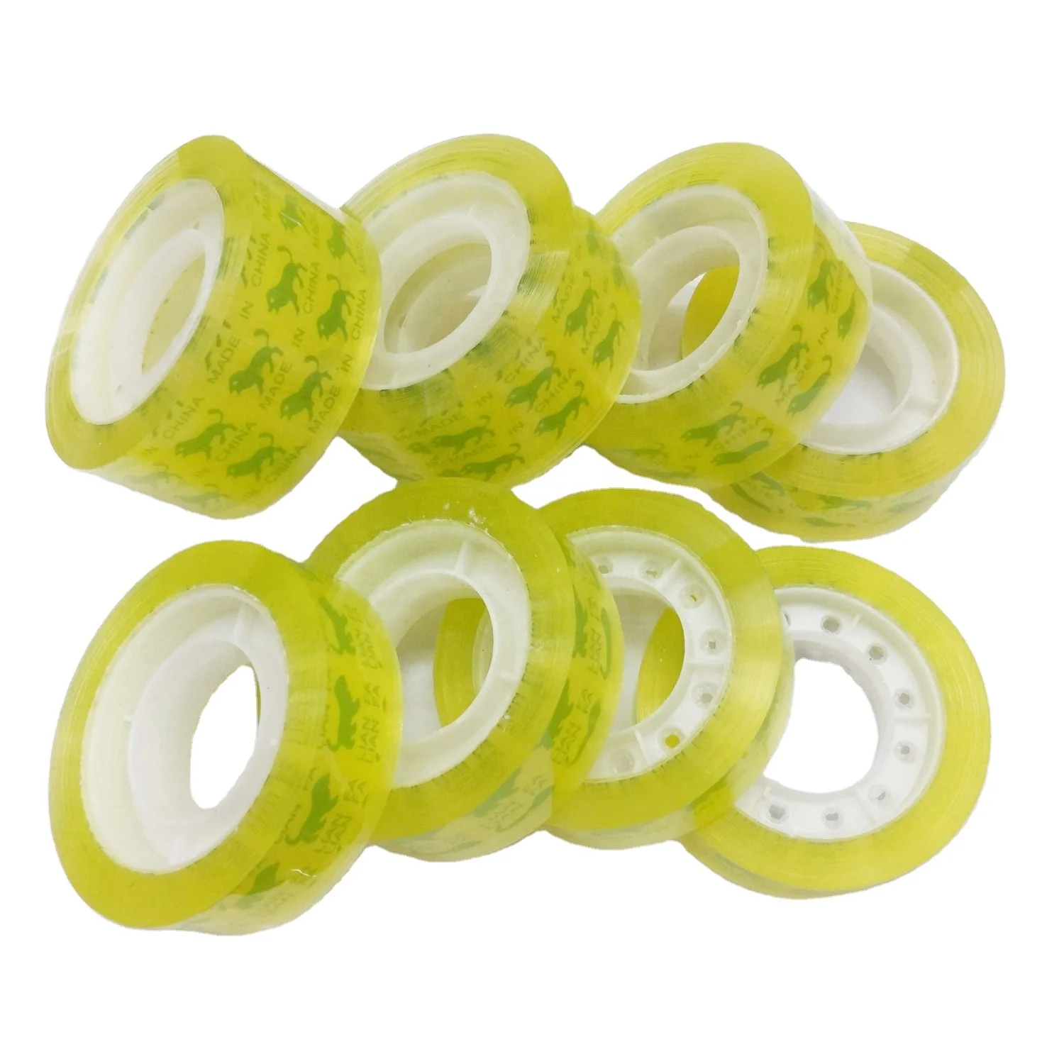 Горячая Распродажа из Индии, 18 мм, желтоватая клейкая лента для студентов, супер липкая Лента bopp, канцелярская лента, хорошо адгезирующая упаковочная лента с цветком