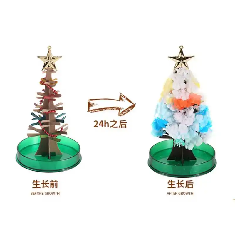 Wholesale magical Christmas tree scientific crystal toy flowering tree DIY paper flowering creative gift