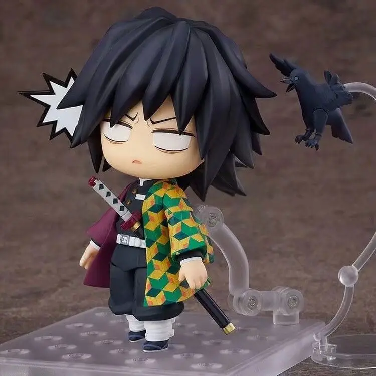 Kimetsu No Yaiba Tomioka Giyuu экшн-фигурка 1408 Q версия Figma изменение лица модель куклы в коробке орнаменты демон убийца
