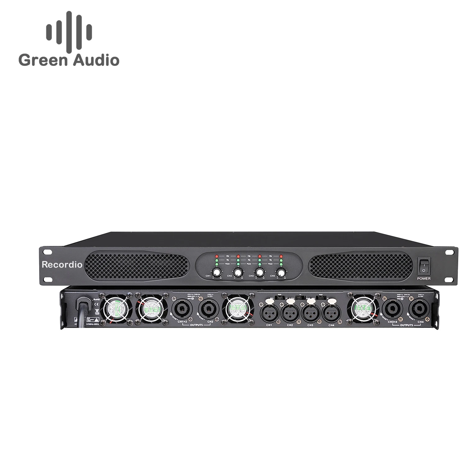 GAP-DP4140 Recordio Digital Class D 4 Channel 10000w Professional Audio Power Amplifiers High Power Karaoke Power DJ Stage