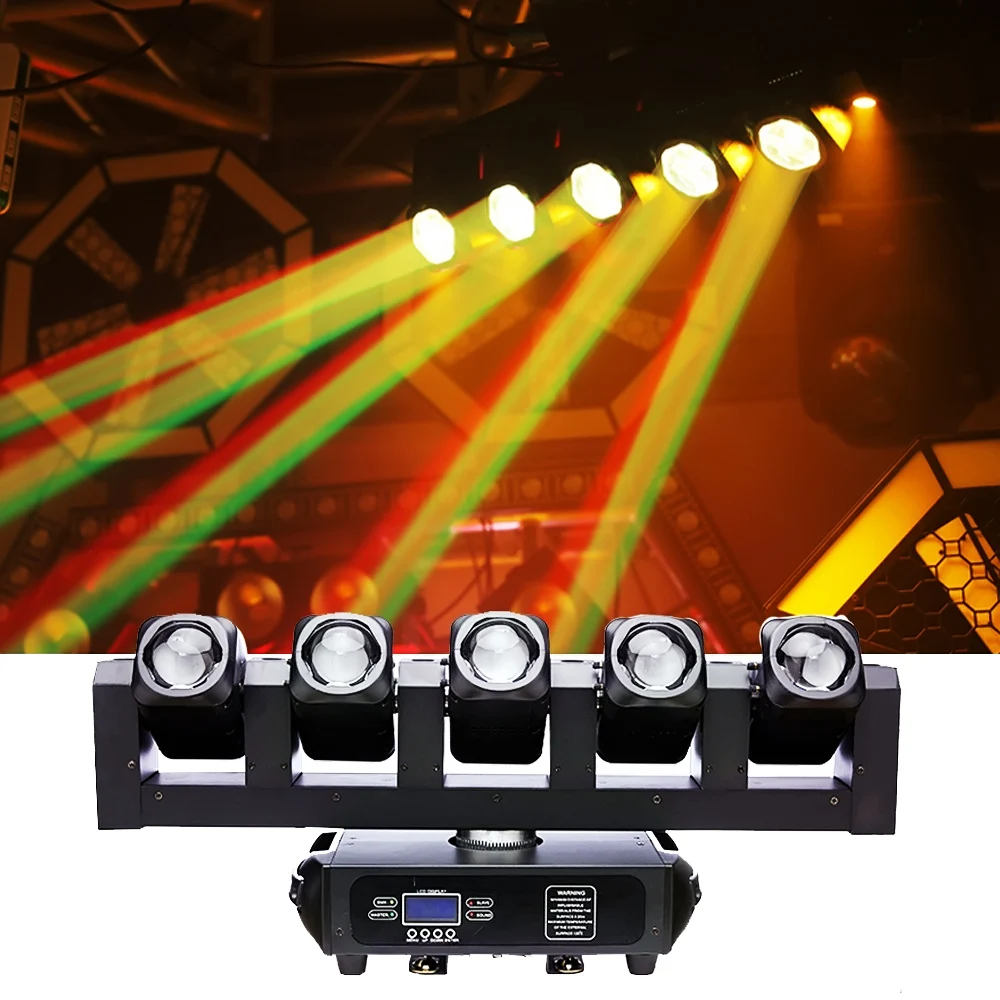 Stage Light Five-fingered Sword 5 Eyes Beam Light Wedding DJ Party KTV Dyed Scanning Spotlight With Strobe LED Moving Head Light