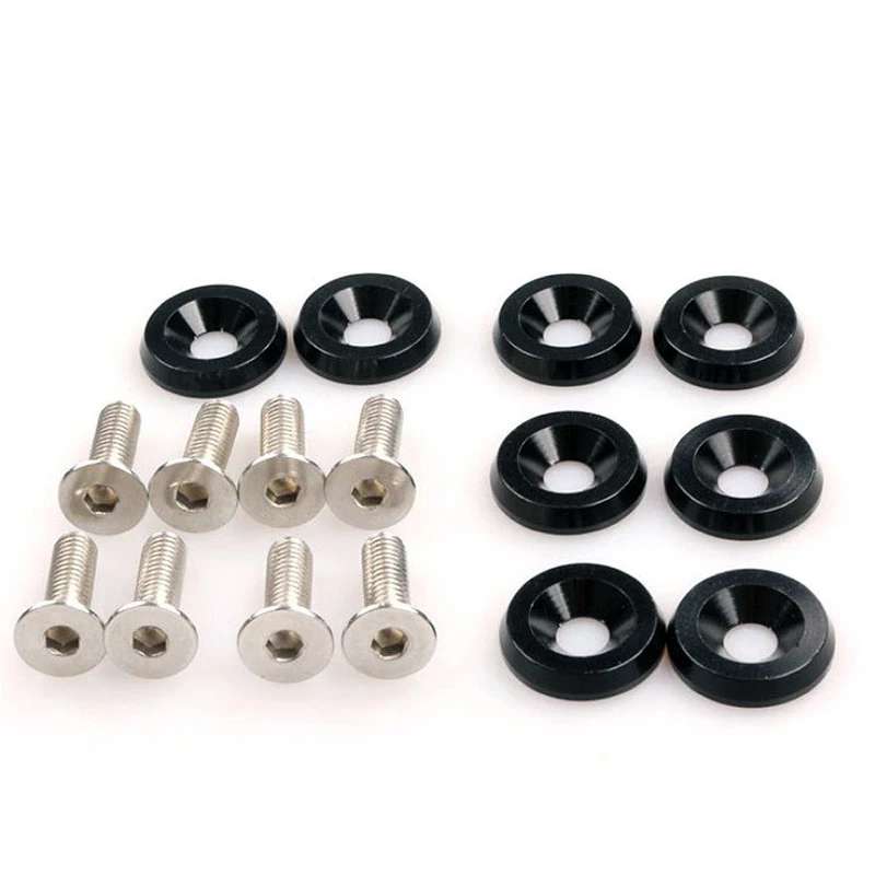 Aluminum  M6 Car Battery Guard Plate Washer Screw Refitting Fender License Plate Frame Screw Gasket