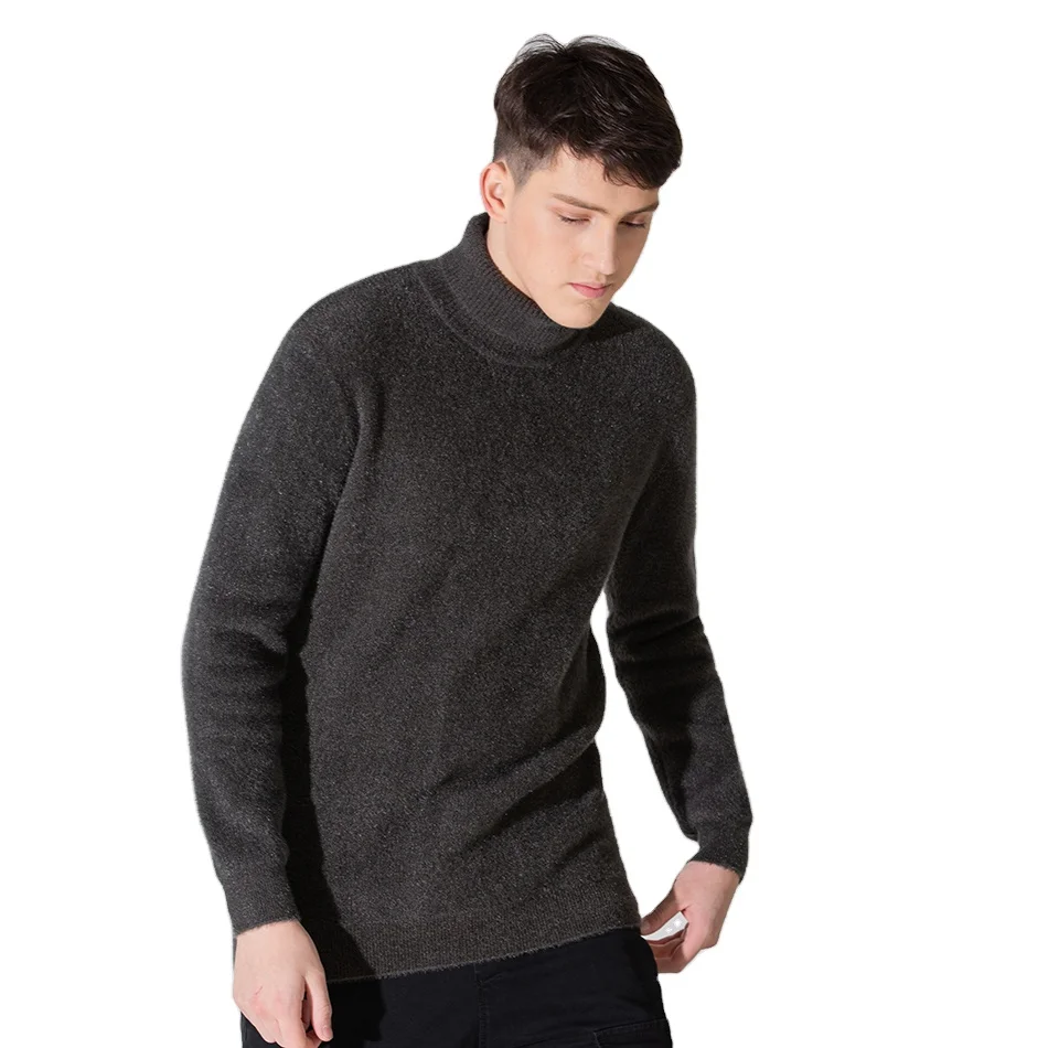 
Men Pullovers 100% Mink Cashmere Knitting Sweaters 2021 New Fashion Winter Thick Warm Pullovers Man Sweater Drop Shipping 
