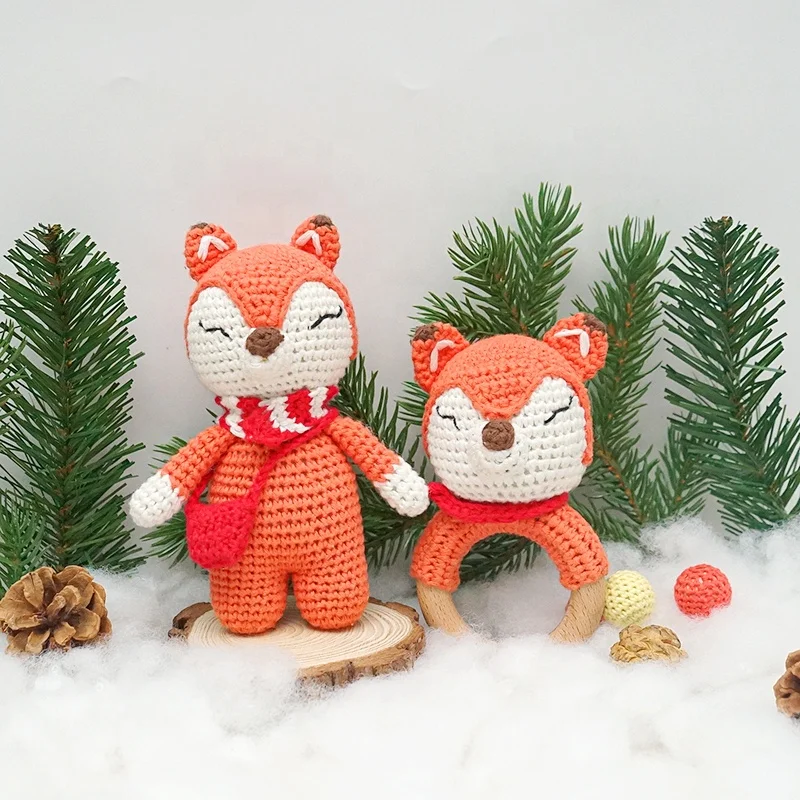 Wholesale Knitted Rabbit bear reindeer Crochet Animal Toys Handmade Amigurumi Bunny Plush Toys