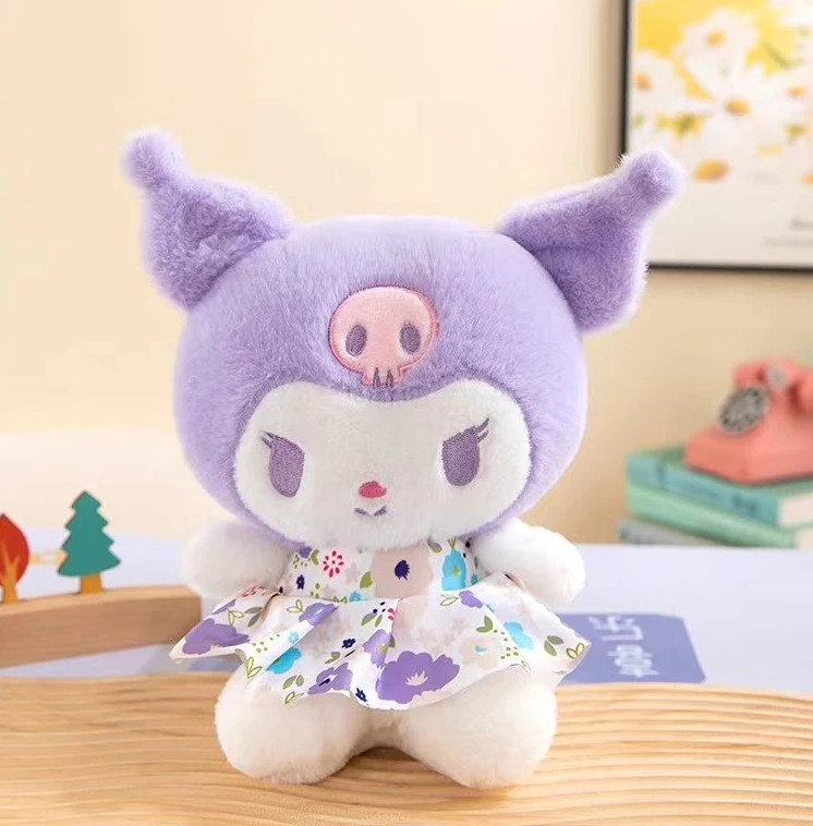 Hot selling 23cm 8inch kuromi and my melody plush toys Festivals gifts anime cartoon  plush claw machine toys