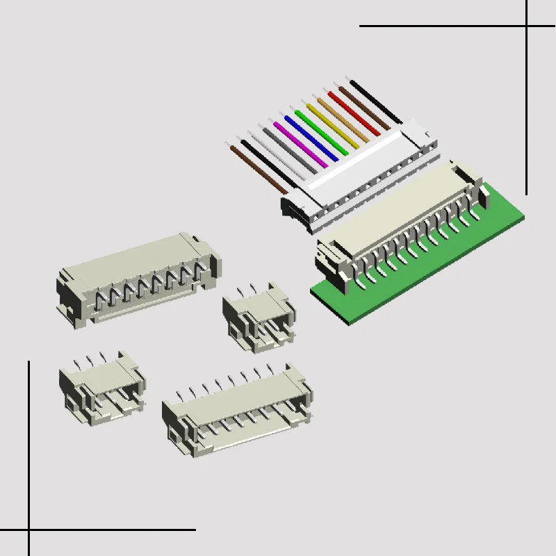 2-10 ways 2mm wafer smd connector 90 180 degree single row pin header