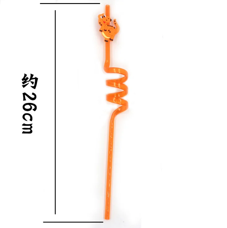 wholesale eco friendly cartoon PVC decorative drinking straws curly straws