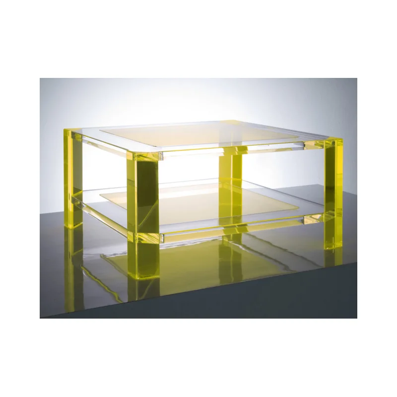 With Glass-Mirrored Acrylic End Table Sledge Perspex Coffee Table Living Room Hotel Center Table