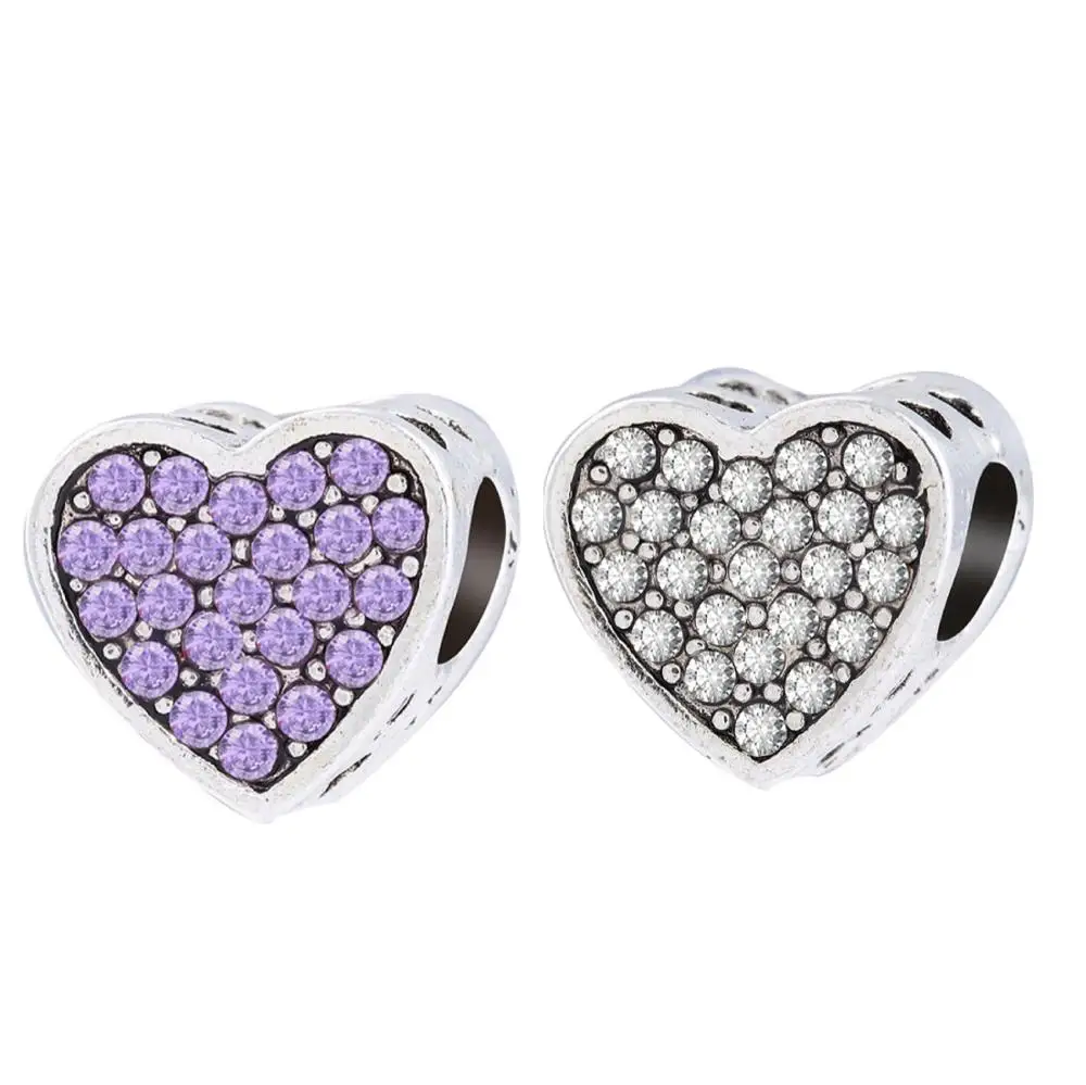 2019 Оригинал 925 стерлингового серебра Cz подвески навсегда сердце бусины для изготовления браслета Ассорти браслеты ювелирные изделия аксессуары