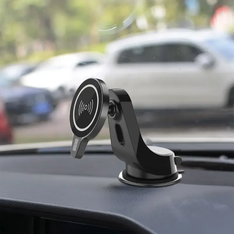 Car Magnet Phone Mount Charger 15W Car Phone Mount Wireless Magnetic Charger Hands Free Car Mount Magnetic Phone Holder