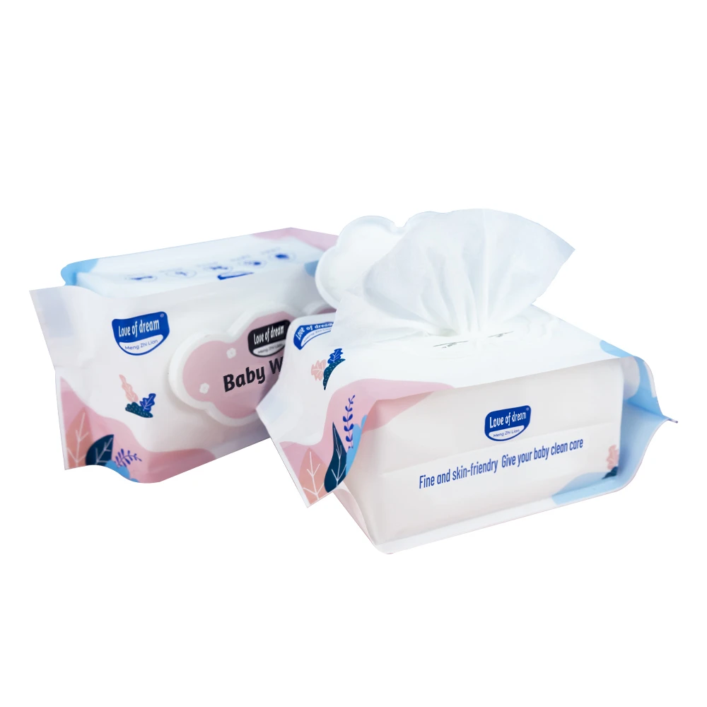 Wholesale Organic OEM Private Label Non Alcohol Custom Baby Cotton Wet Tissue Wipes