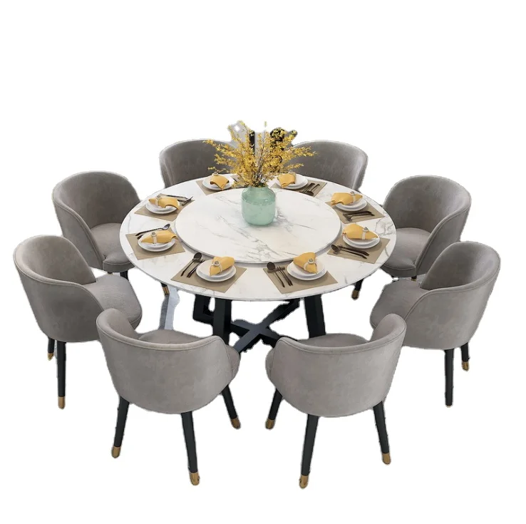 2020 Factory Wholesale Chinese Marble Table Top and Steel Leg Table Round Table Design