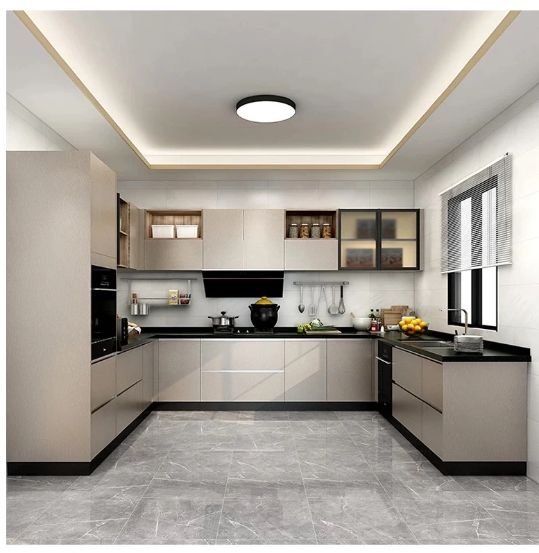 
2021 New Design Panel Modern customized Kitchen Cabinet 
