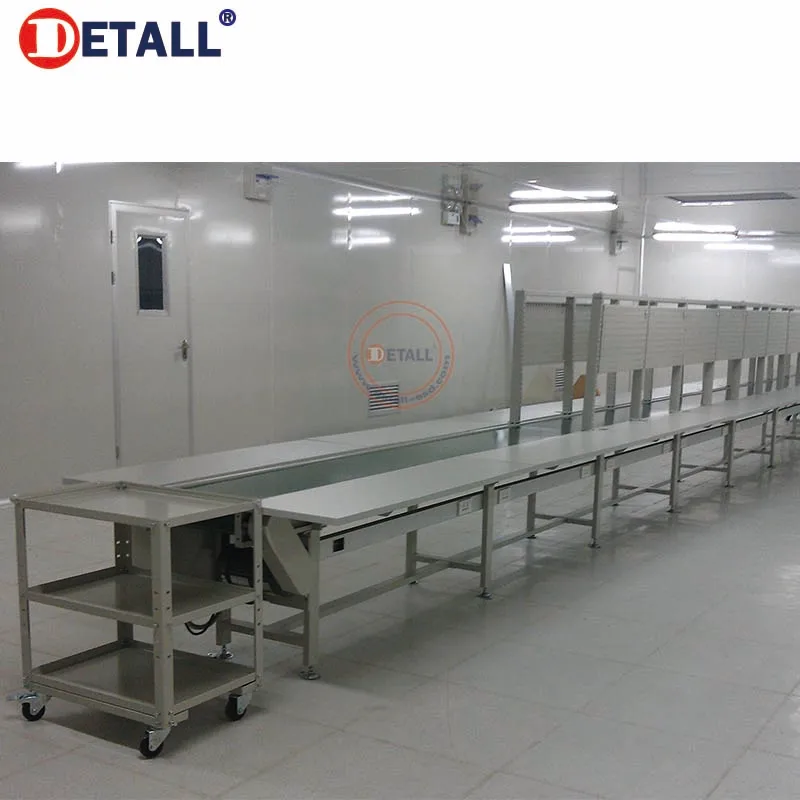 Detall modular customised pvc belt conveyor led lamp automatic assembly line equipment
