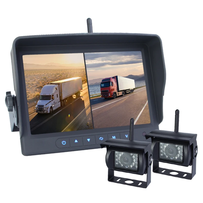 2024 backup camera Wireless digital signal 24V DC 7 inch Monitor Night Vision Reverse Rear View Camera for crane truck RV