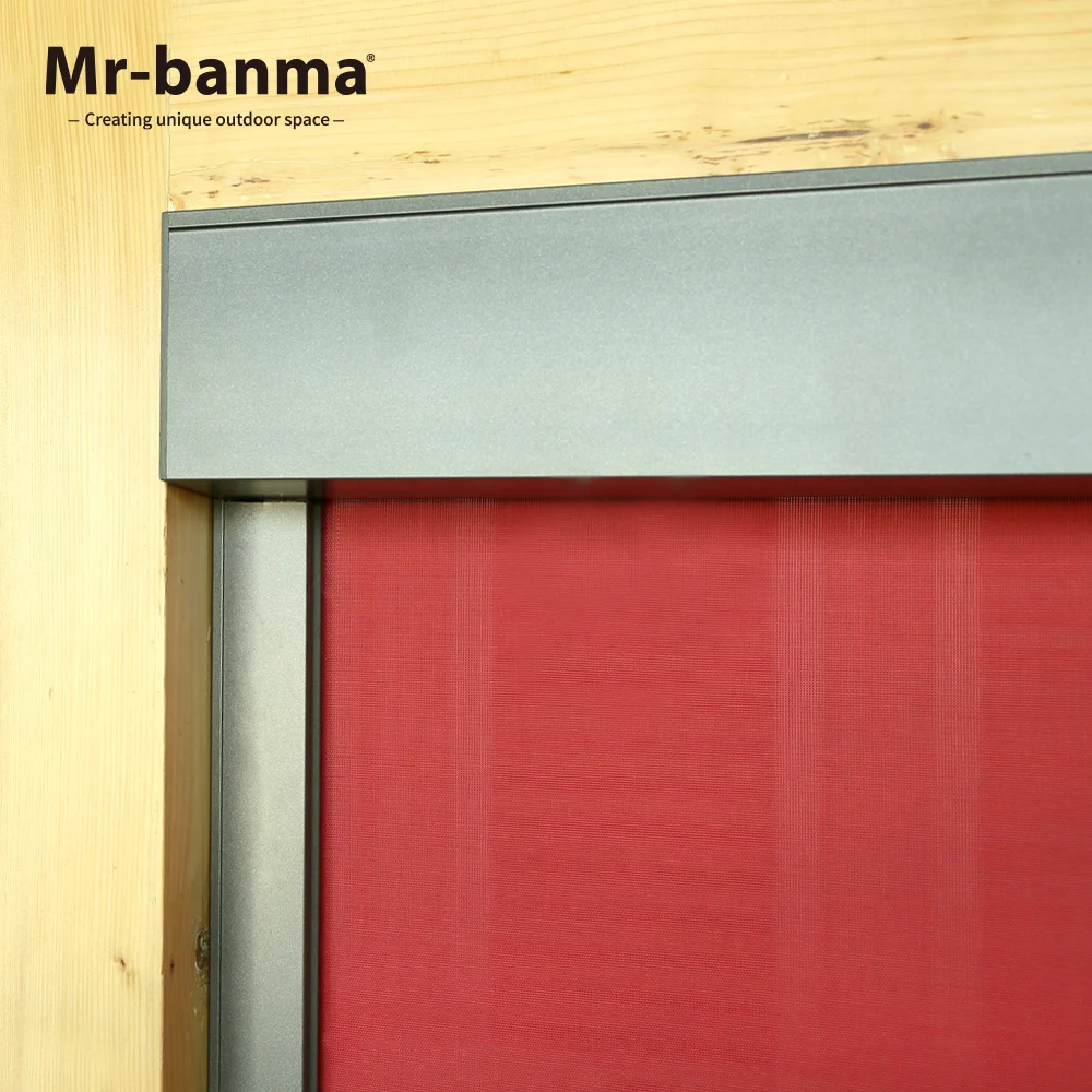 Aluminium Roller Shades Outdoor Rainproof Motorized Zipped Screens zip Blinds Side Track