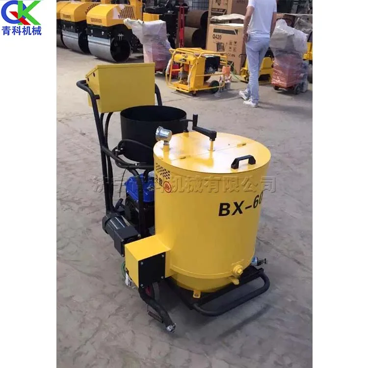 Road repair road small asphalt filling mechanical heating type 60 liter hand push trailer filling machine