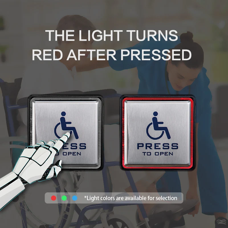 Yoursensor(YS411-RGB)Push door opening care for disabled people wired disabled switch LED type use for toilet