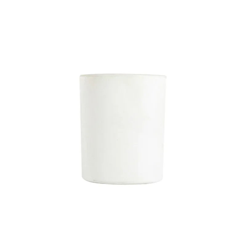 Creative Design Hot Selling Factory Direct 175g 220ml Round Shape White Spraying Glass Candle Jar Holder with Bamboo Cap