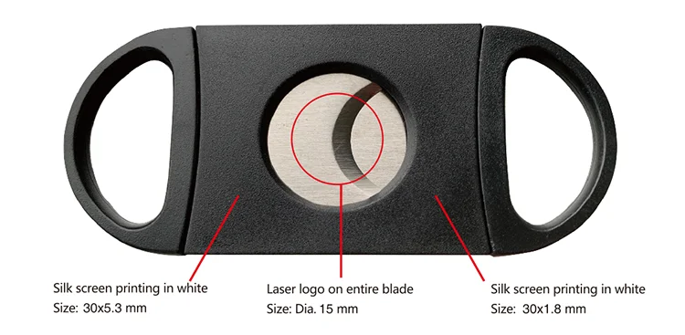 Stainless steel cigar knife double finger stretch cigar knife black luxury plastic cigar cutter