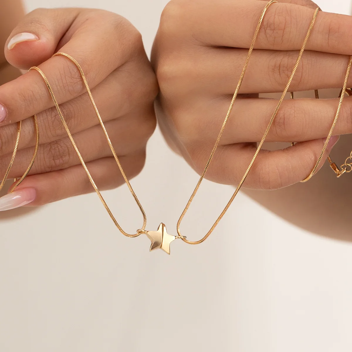 Simple Stars Magnetic Suction Pendant Couple Necklace for Lover Men Women Attract Each Adjustable Bracelet Valentine