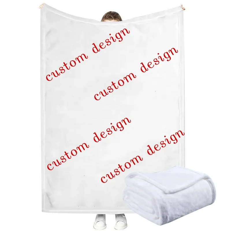 Custom flannel fleece Blanket digital Printing  with logo 100% Polyester Soft warm sofa throw blankets for winter king size