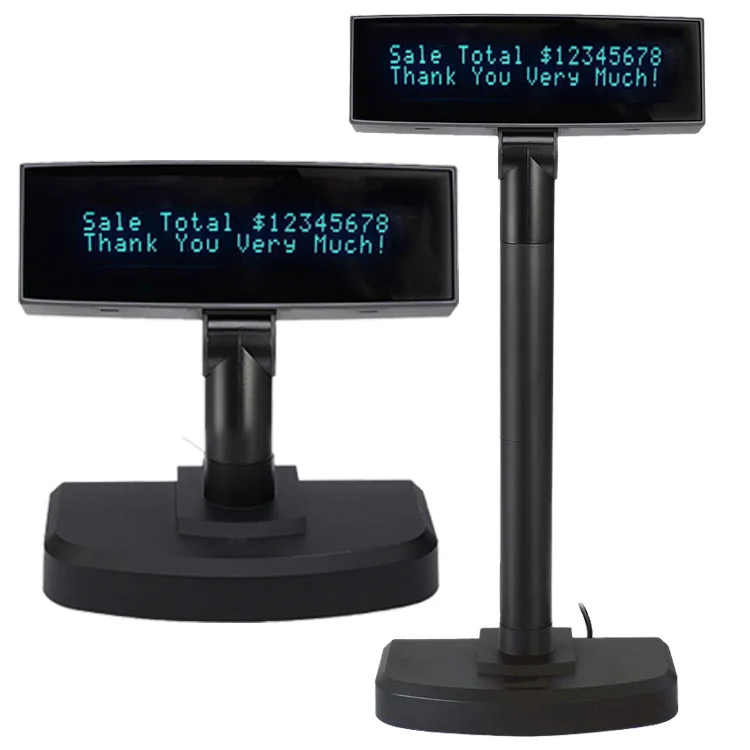 Pos Tft Pole Cash Register Two Lines Cashier Customer Display VFD Screen With Usb Interface