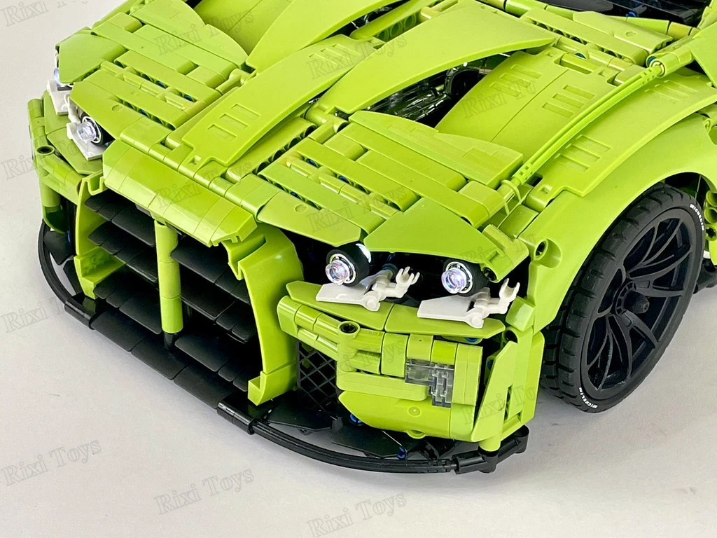 MOC-167189 MOC 3882 шт. 1:8 известных спортивных автомобилей Greenn M4 GTS модель DIY сборка кирпич для мальчиков наборы строительных блоков